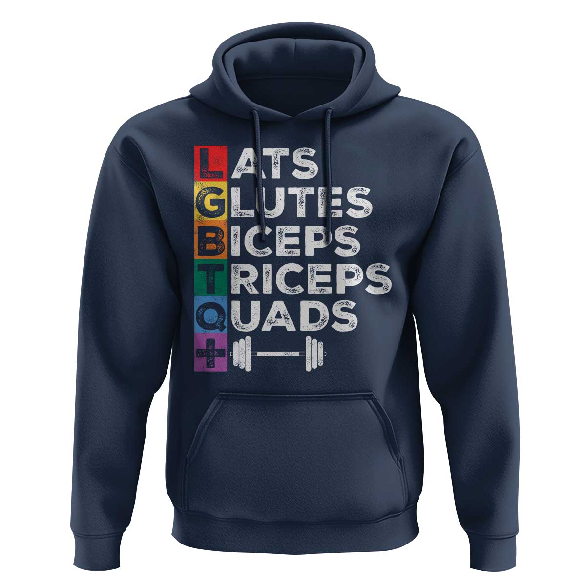 LGBTQ Gymer Hoodie Lats Glutes Biceps Triceps Quads
