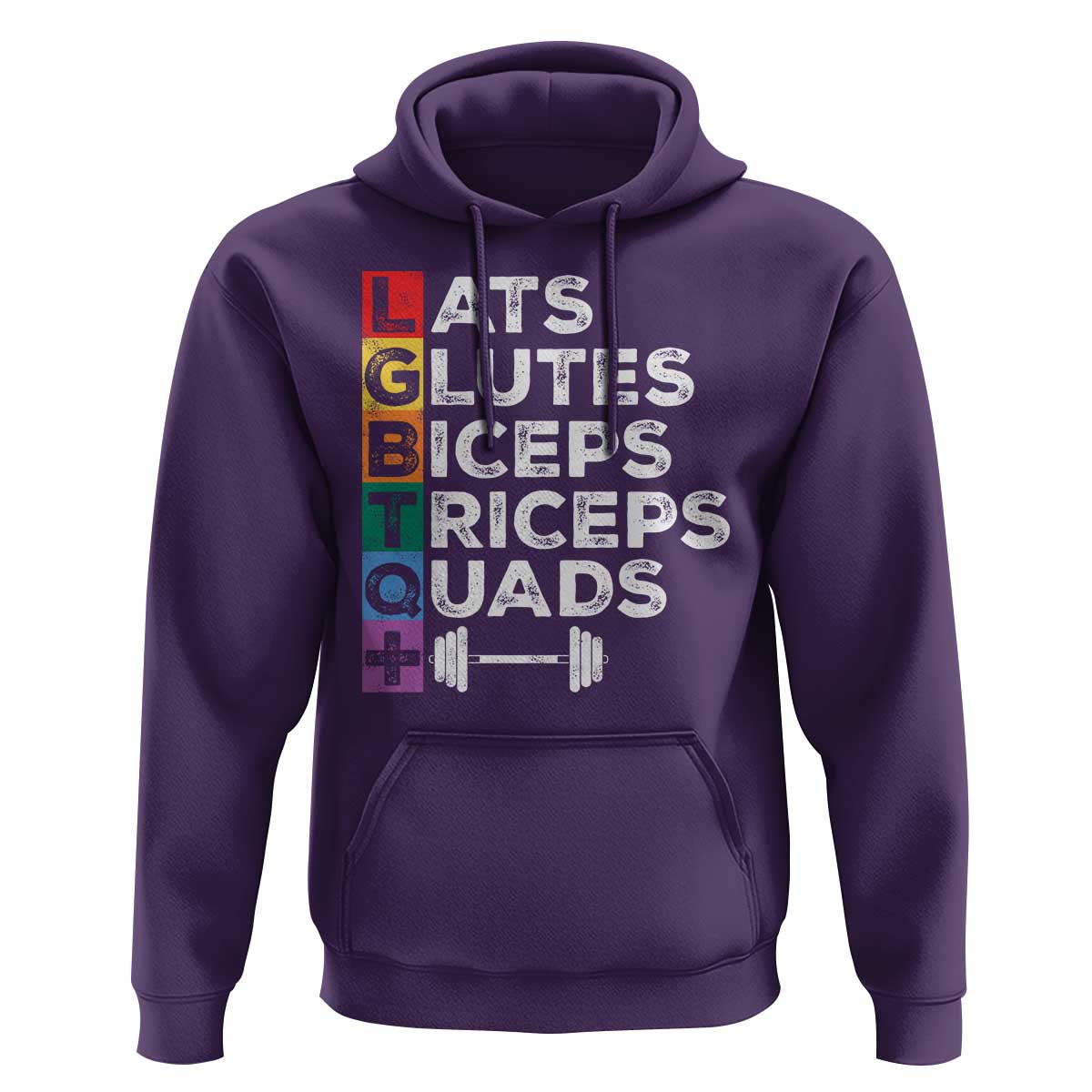 LGBTQ Gymer Hoodie Lats Glutes Biceps Triceps Quads