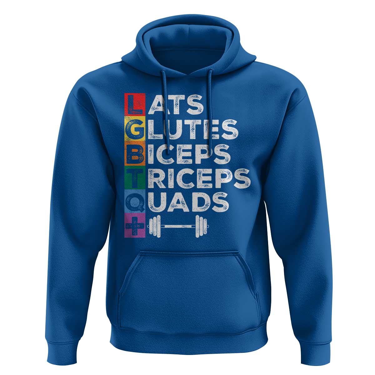 LGBTQ Gymer Hoodie Lats Glutes Biceps Triceps Quads