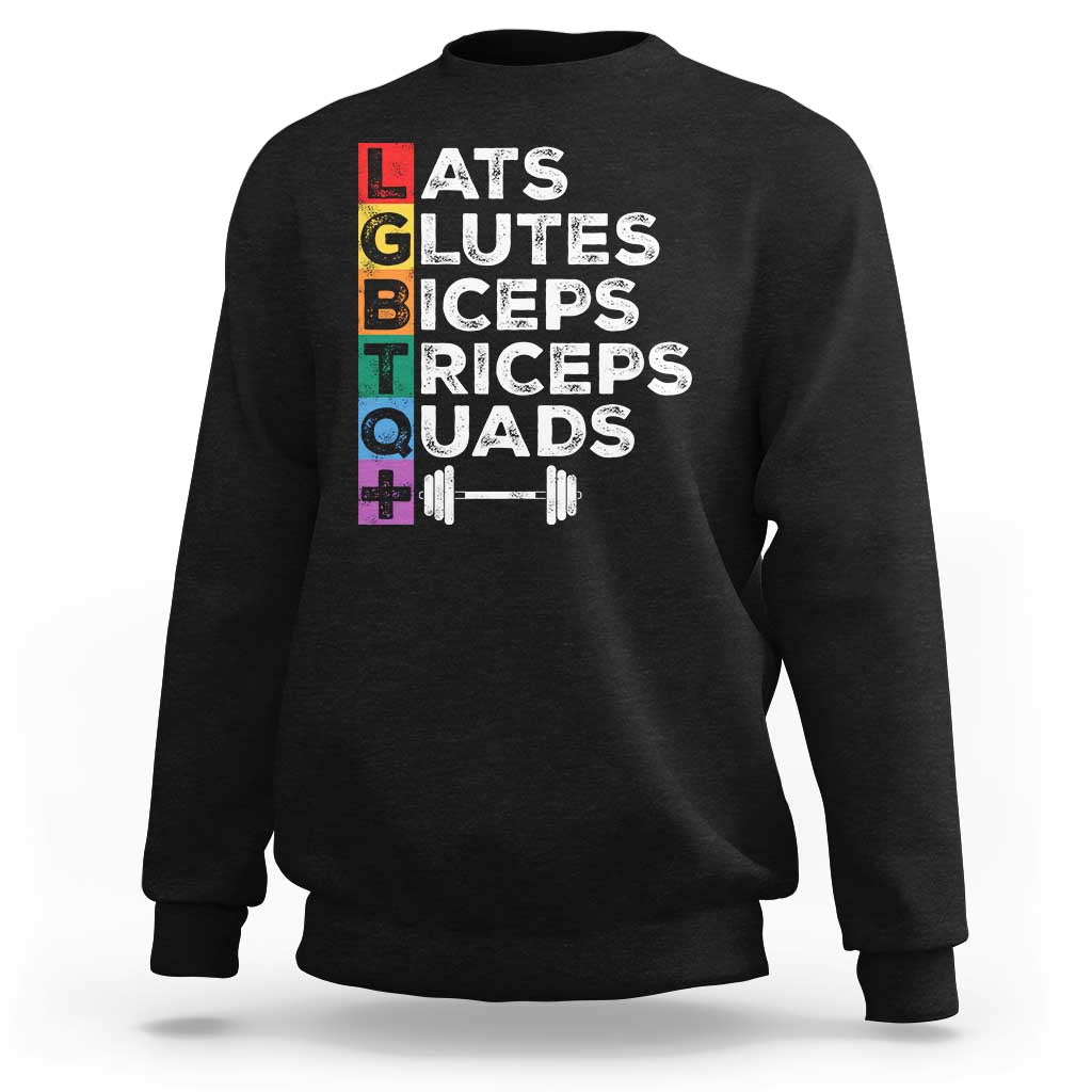 LGBTQ Gymer Sweatshirt Lats Glutes Biceps Triceps Quads - Wonder Print Shop