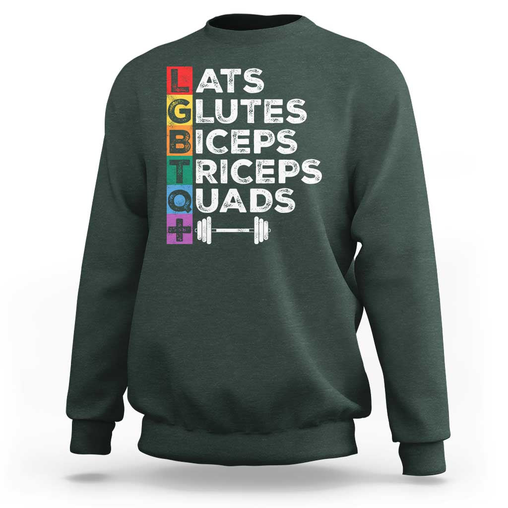 LGBTQ Gymer Sweatshirt Lats Glutes Biceps Triceps Quads - Wonder Print Shop