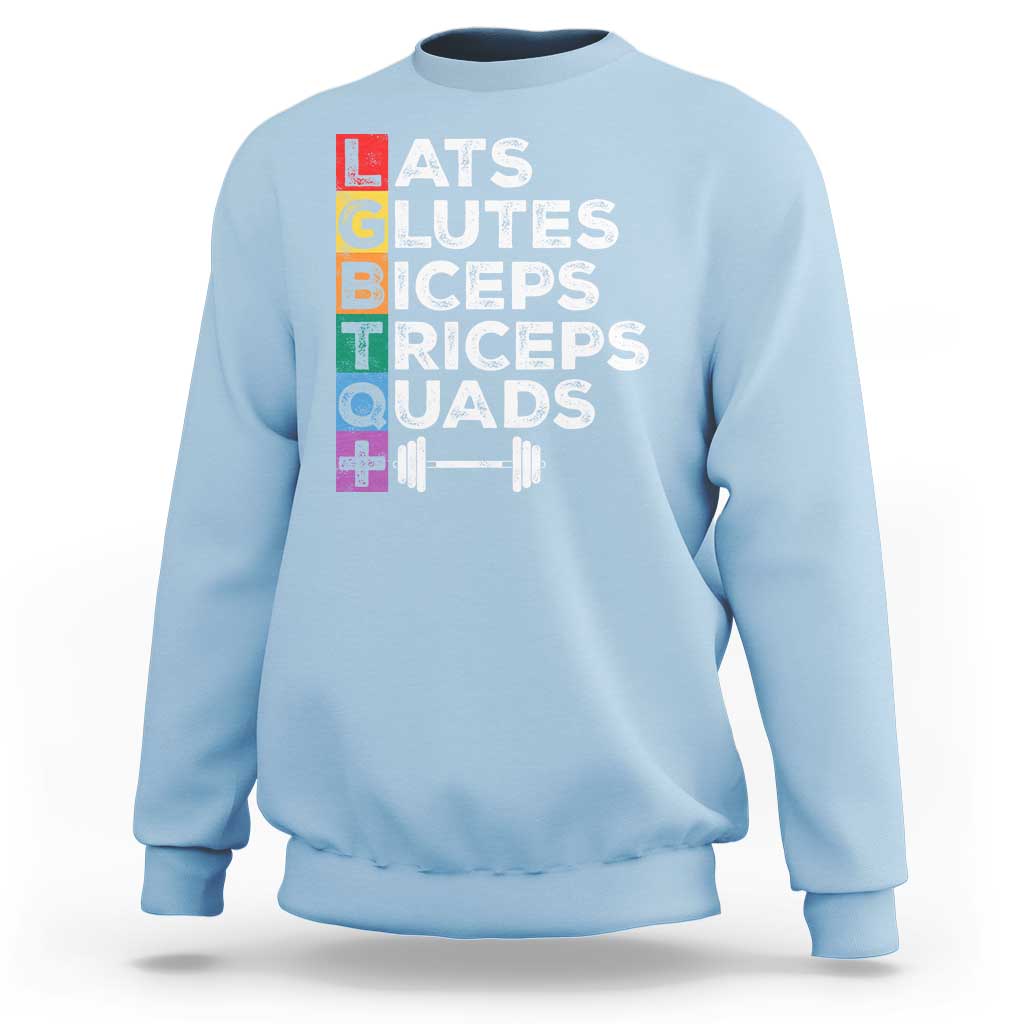 LGBTQ Gymer Sweatshirt Lats Glutes Biceps Triceps Quads - Wonder Print Shop