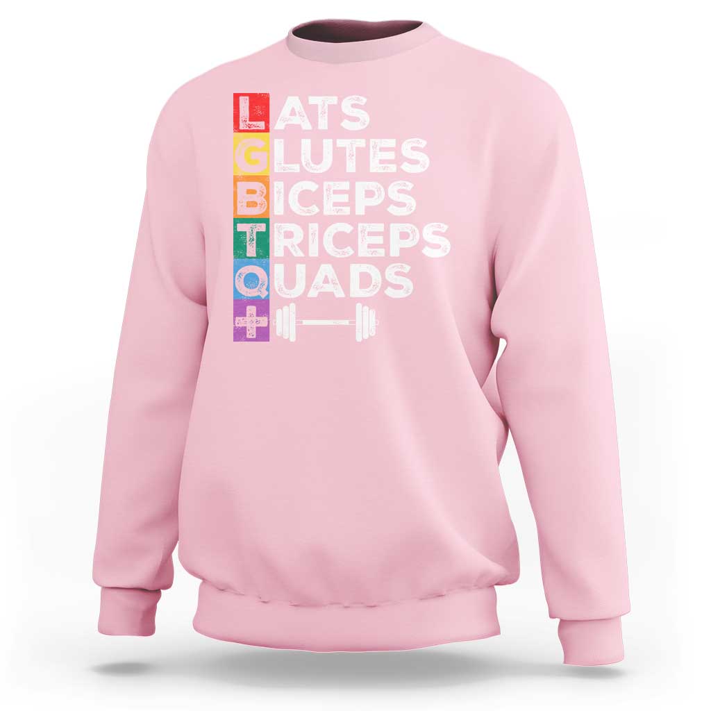 LGBTQ Gymer Sweatshirt Lats Glutes Biceps Triceps Quads - Wonder Print Shop