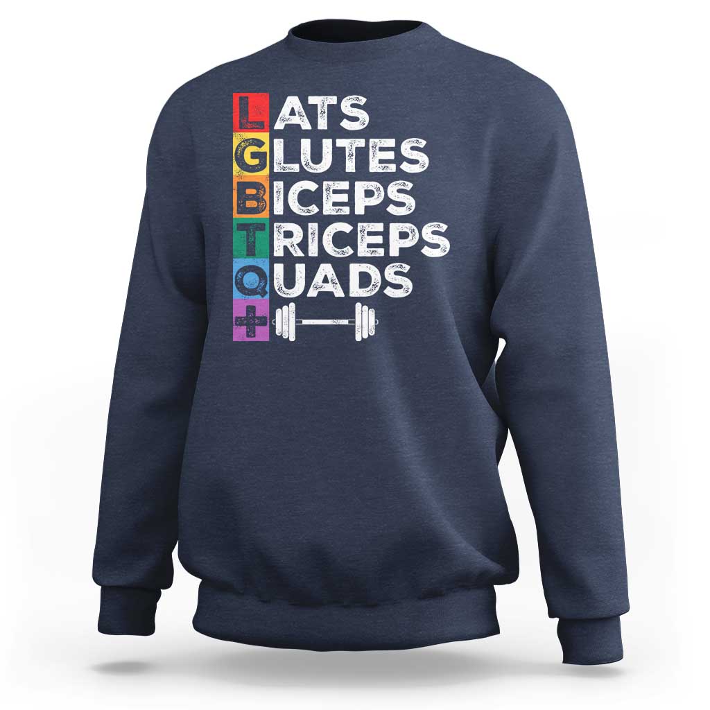 LGBTQ Gymer Sweatshirt Lats Glutes Biceps Triceps Quads - Wonder Print Shop