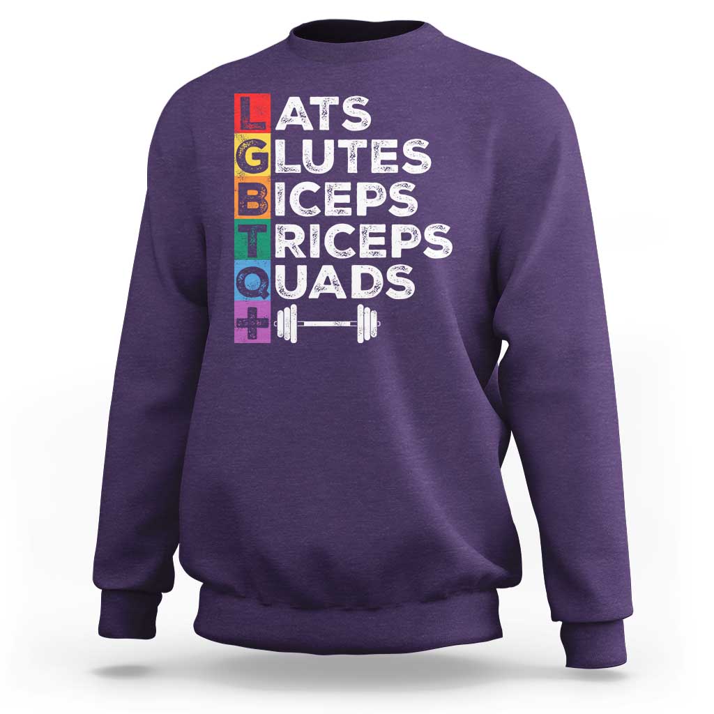 LGBTQ Gymer Sweatshirt Lats Glutes Biceps Triceps Quads - Wonder Print Shop