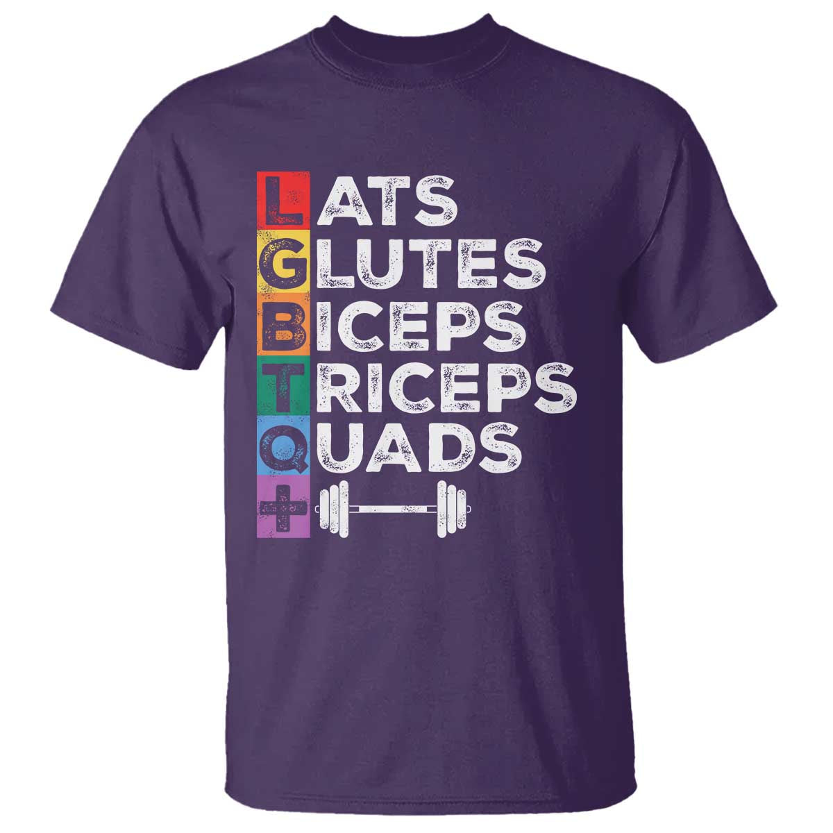 LGBTQ Gymer T Shirt Lats Glutes Biceps Triceps Quads - Wonder Print Shop