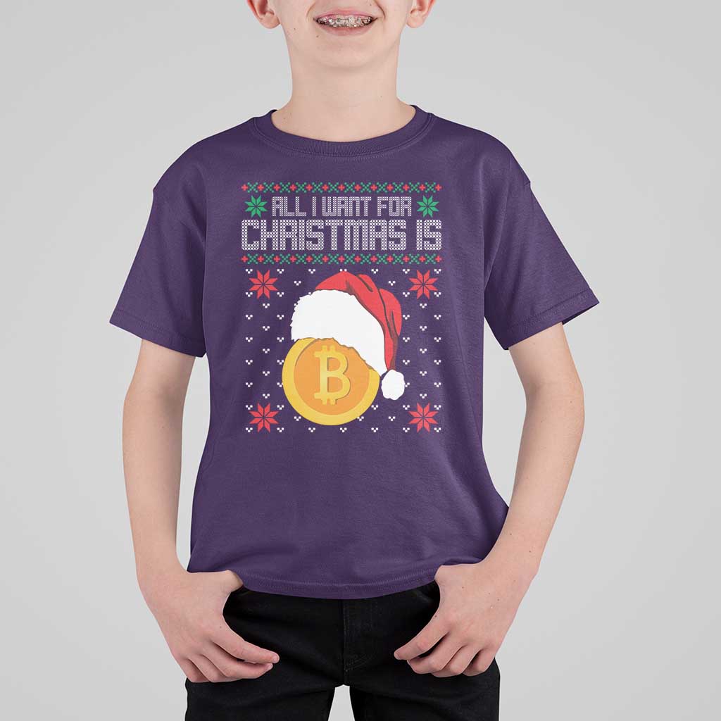 Funny All I Want For Christmas Is Bitcoin T Shirt For Kid - Wonder Print Shop