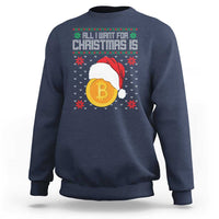 Funny All I Want For Christmas Is Bitcoin Sweatshirt - Wonder Print Shop