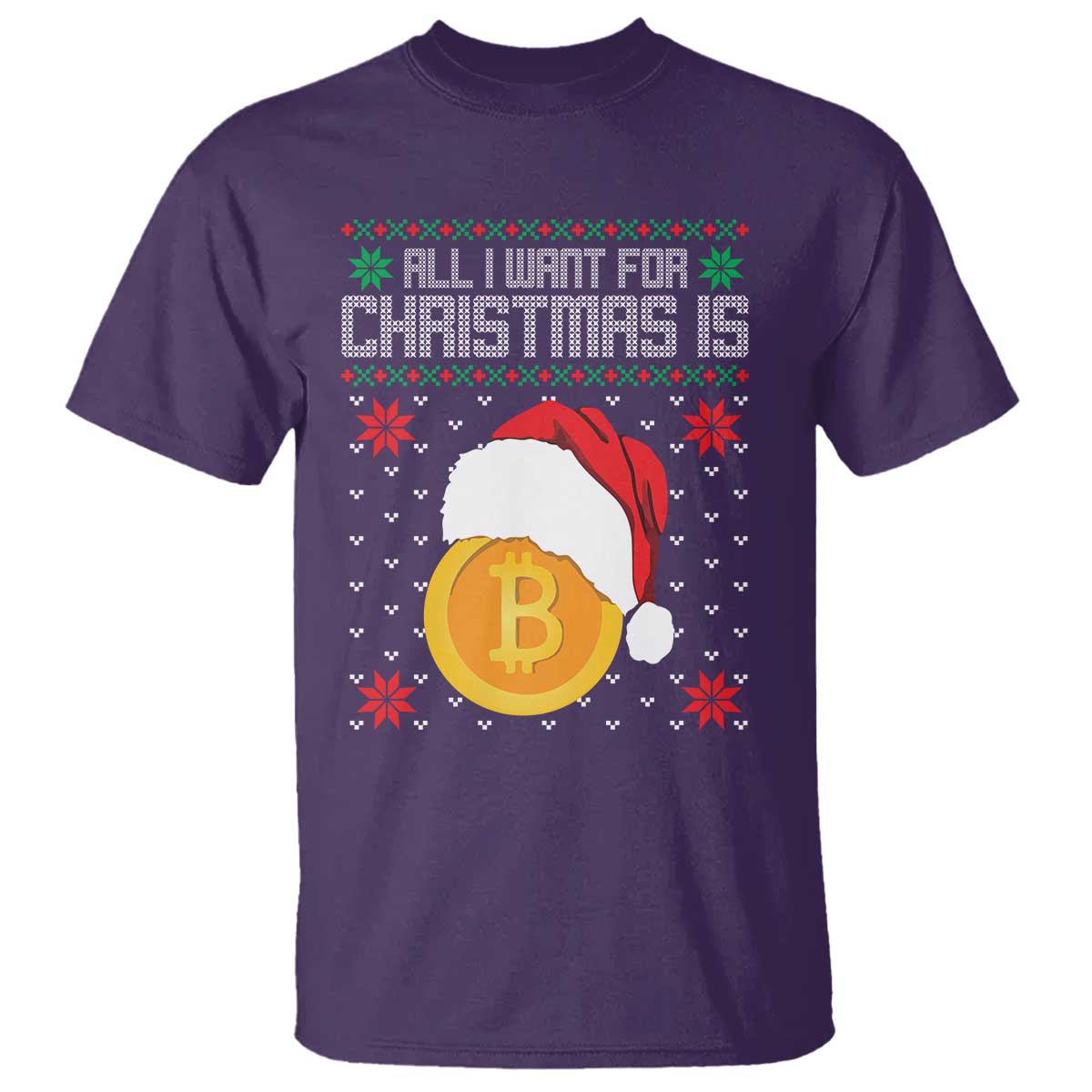 Funny All I Want For Christmas Is Bitcoin T Shirt - Wonder Print Shop