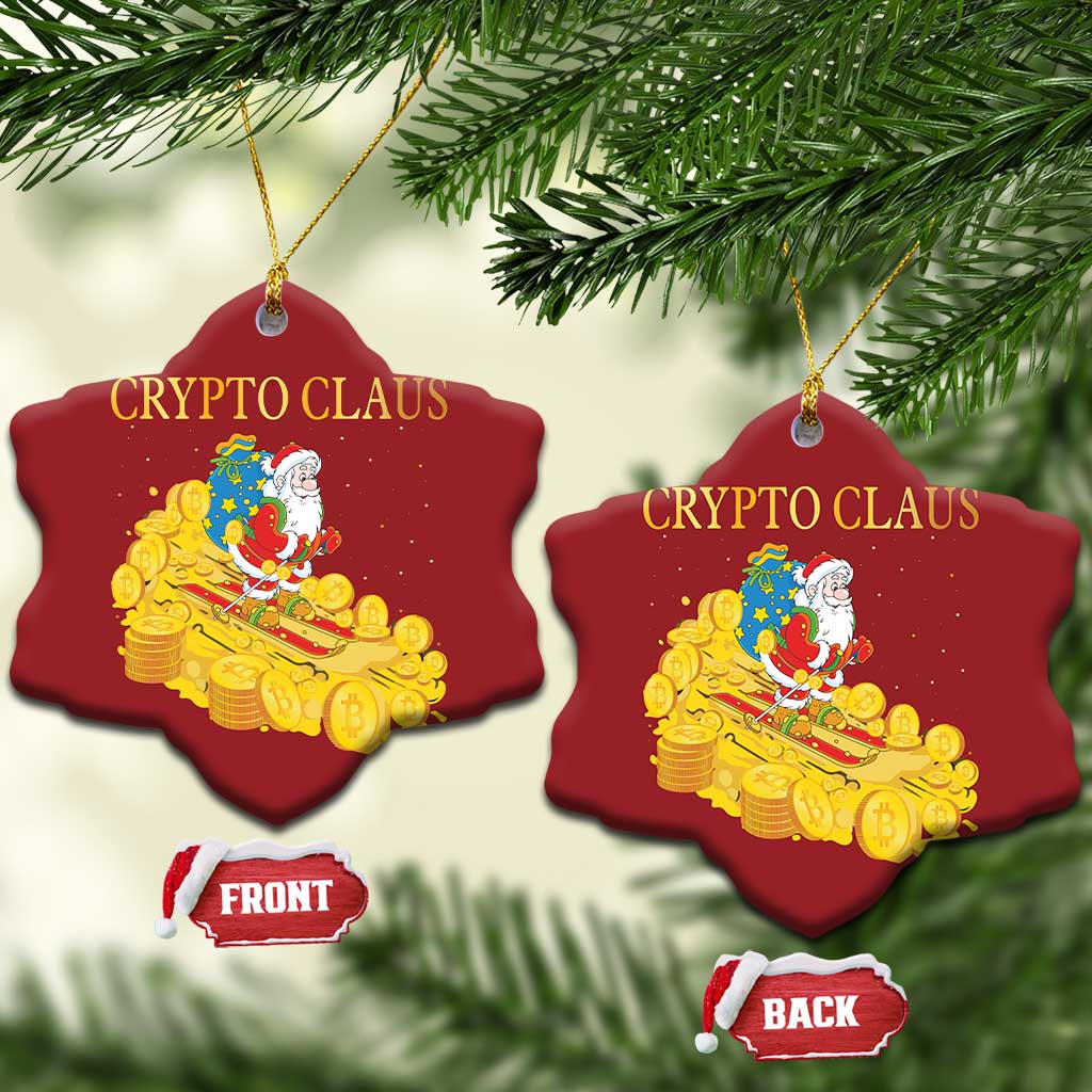 Funny Christmas Bitcoin Crypto Claus Christmas Ornament - Wonder Print Shop