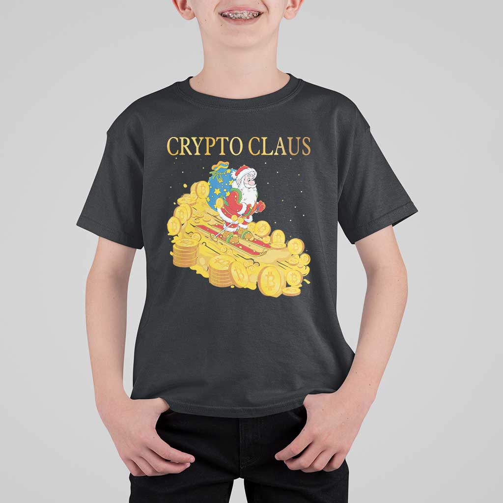 Funny Christmas Bitcoin Crypto Claus T Shirt For Kid - Wonder Print Shop