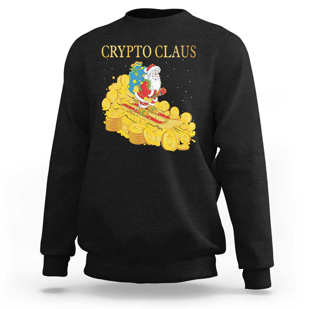 Funny Christmas Bitcoin Crypto Claus Sweatshirt - Wonder Print Shop