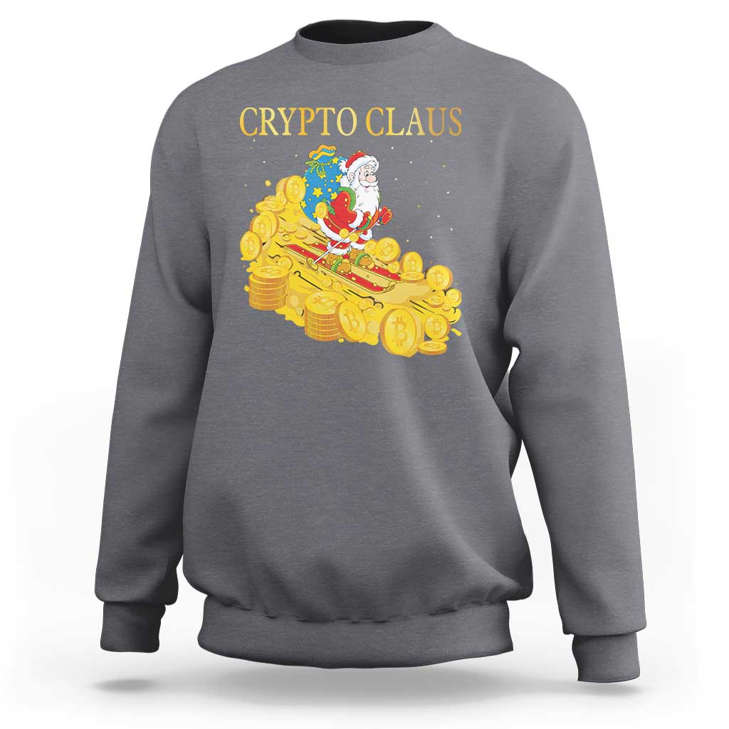 Funny Christmas Bitcoin Crypto Claus Sweatshirt - Wonder Print Shop