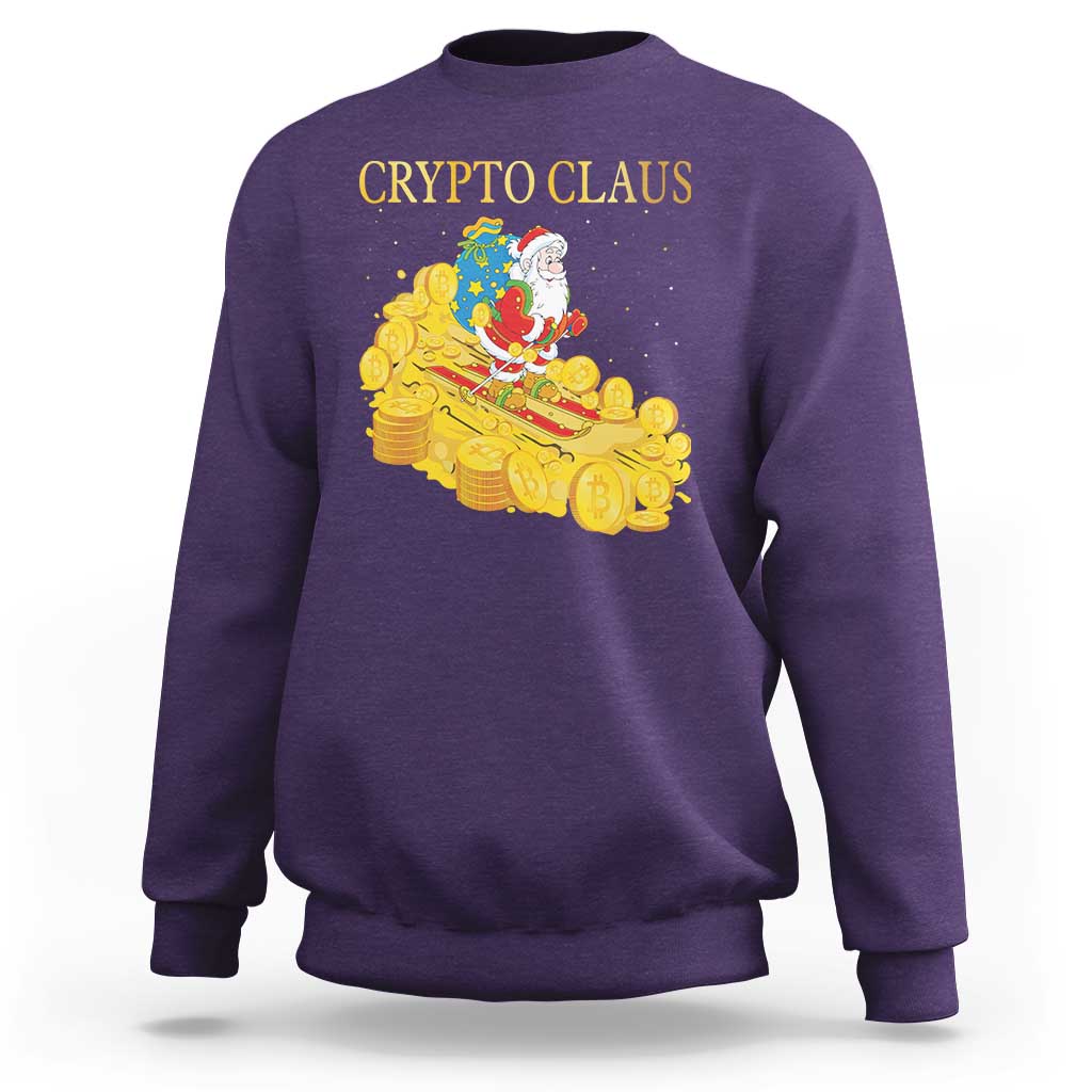 Funny Christmas Bitcoin Crypto Claus Sweatshirt - Wonder Print Shop