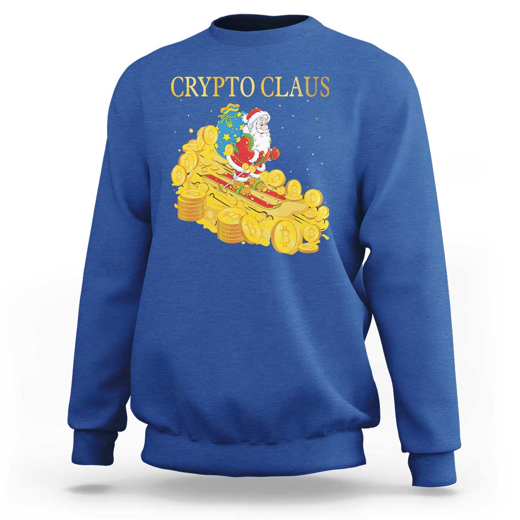 Funny Christmas Bitcoin Crypto Claus Sweatshirt - Wonder Print Shop