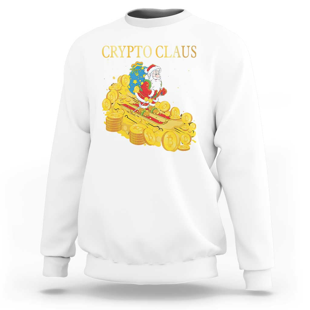 Funny Christmas Bitcoin Crypto Claus Sweatshirt - Wonder Print Shop