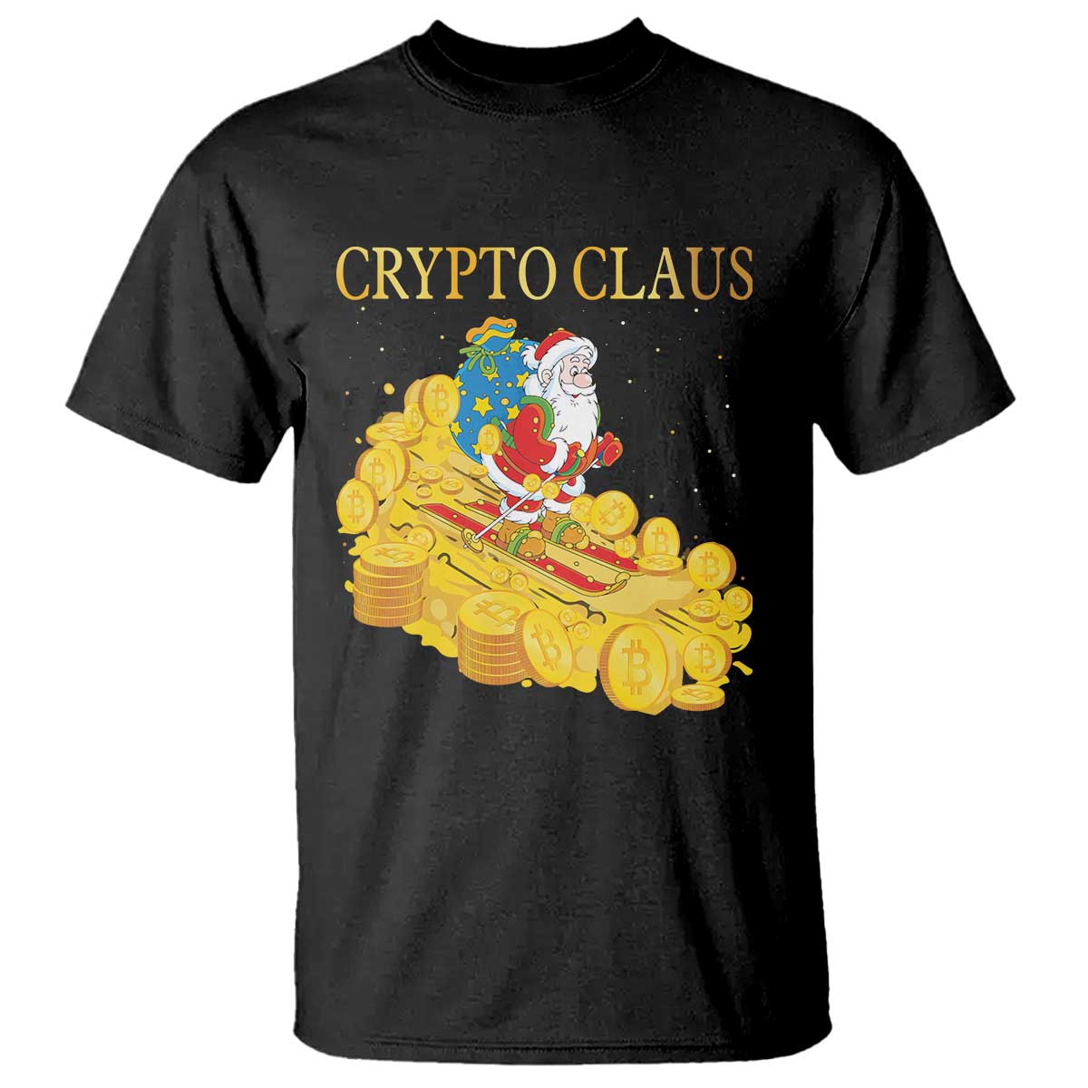 Funny Christmas Bitcoin Crypto Claus T Shirt - Wonder Print Shop