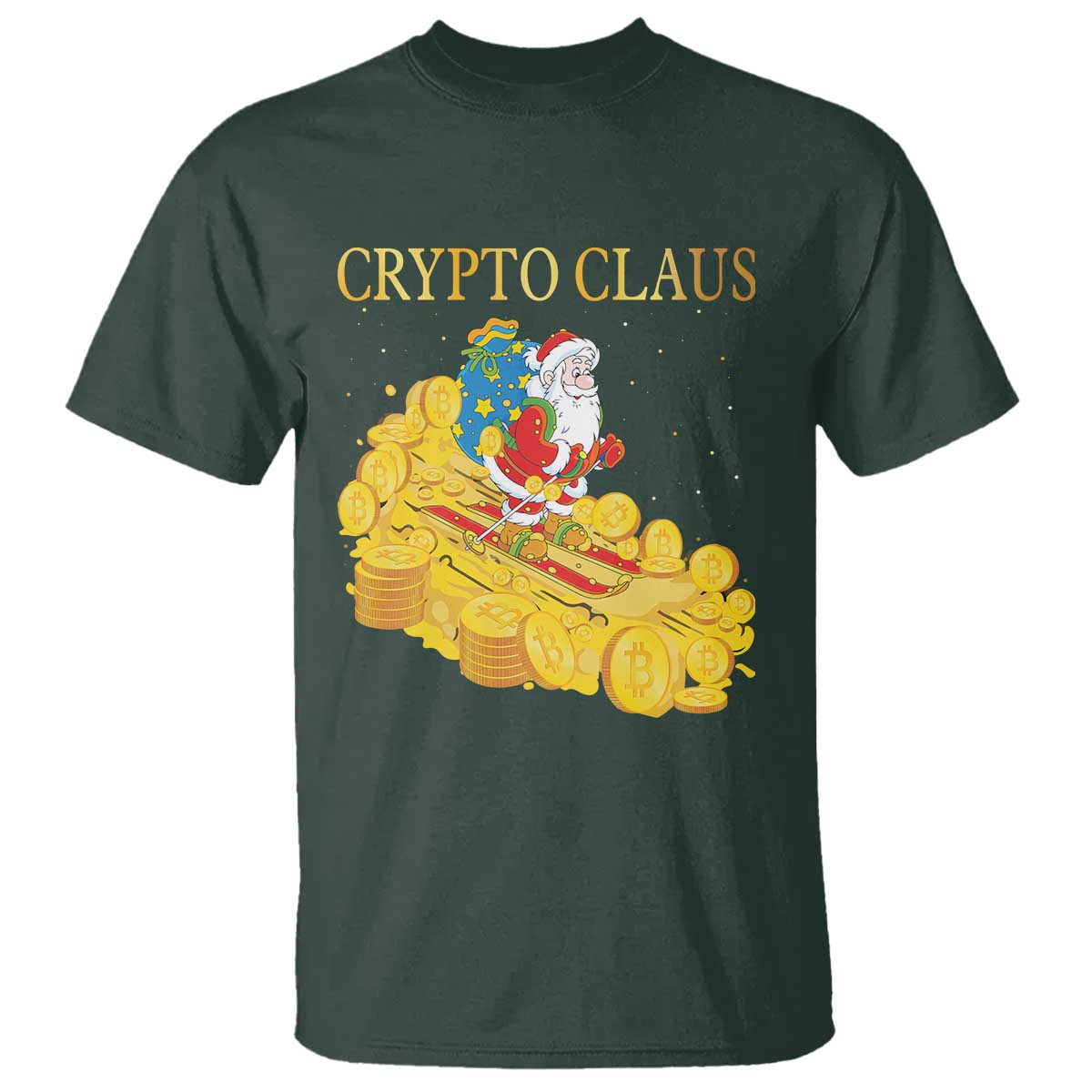 Funny Christmas Bitcoin Crypto Claus T Shirt - Wonder Print Shop