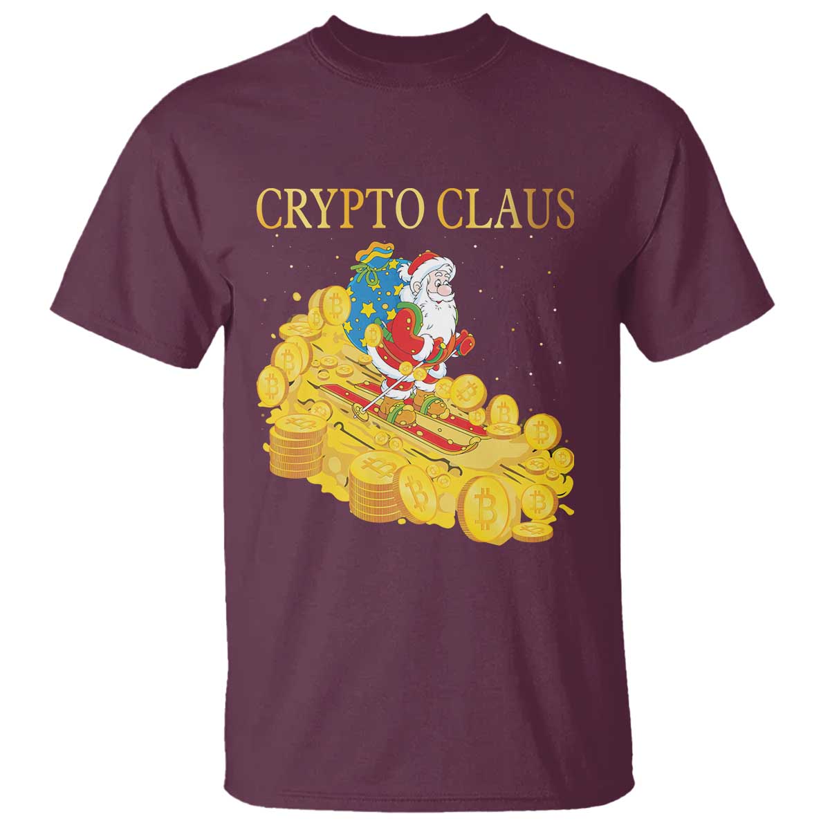 Funny Christmas Bitcoin Crypto Claus T Shirt - Wonder Print Shop