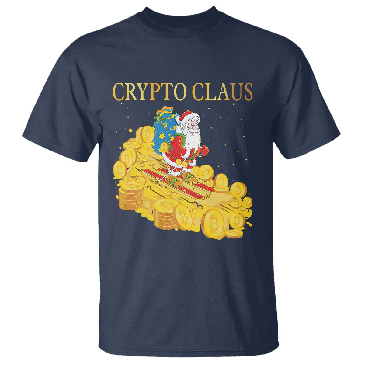 Funny Christmas Bitcoin Crypto Claus T Shirt - Wonder Print Shop