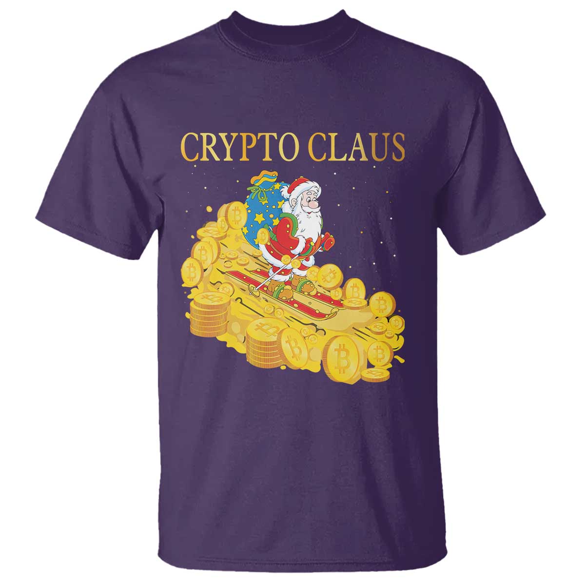 Funny Christmas Bitcoin Crypto Claus T Shirt - Wonder Print Shop