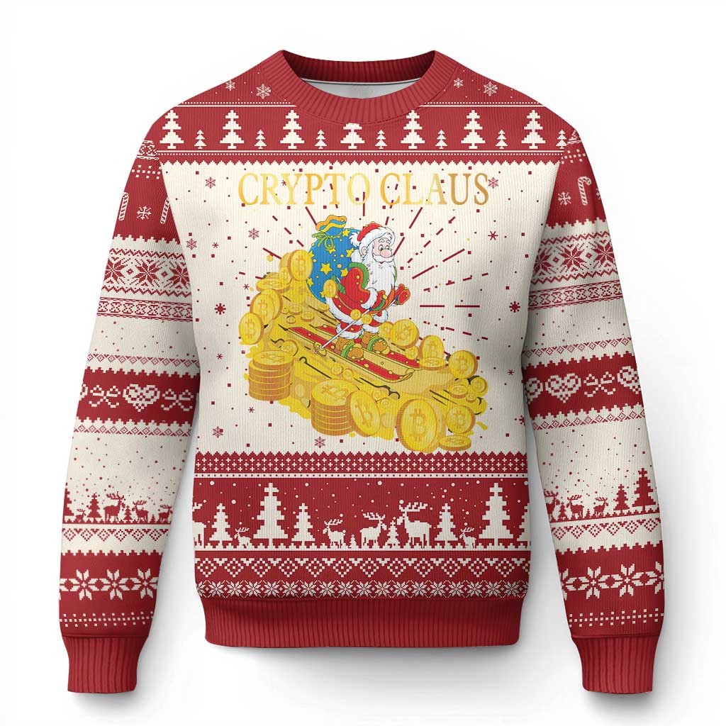 Funny Christmas Bitcoin Crypto Claus Ugly Christmas Sweater - Wonder Print Shop