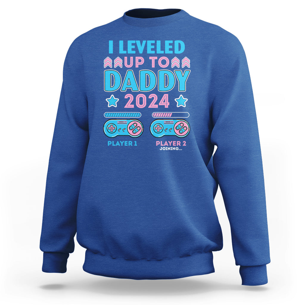 I Leveled Up To Daddy 2024 Funny Soon To Be Dad Sweatshirt - Wonder Print Shop