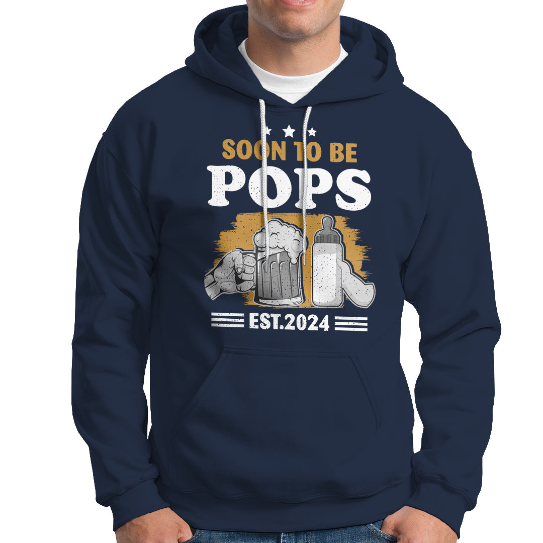Soon to be Pops 2024 New Daddy Announcement Hoodie - Wonder Print Shop