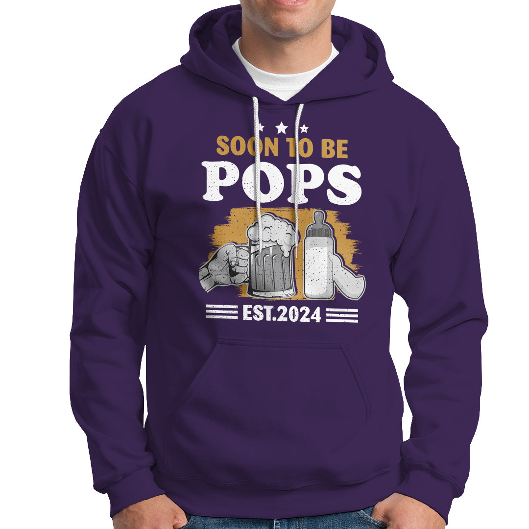 Soon to be Pops 2024 New Daddy Announcement Hoodie - Wonder Print Shop