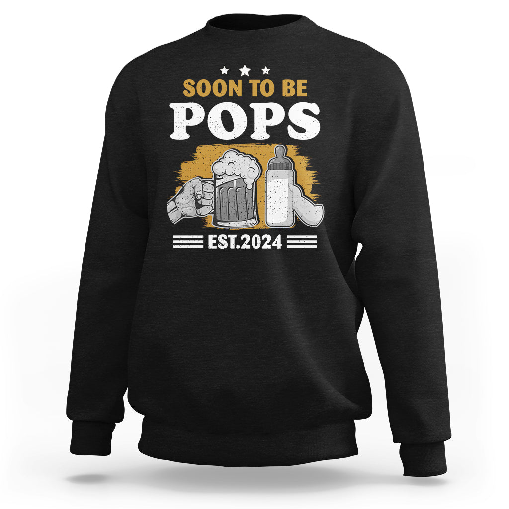 Soon to be Pops 2024 New Daddy Announcement Sweatshirt - Wonder Print Shop