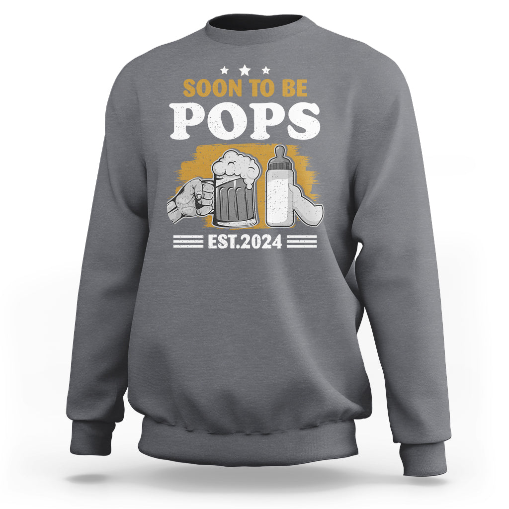 Soon to be Pops 2024 New Daddy Announcement Sweatshirt - Wonder Print Shop