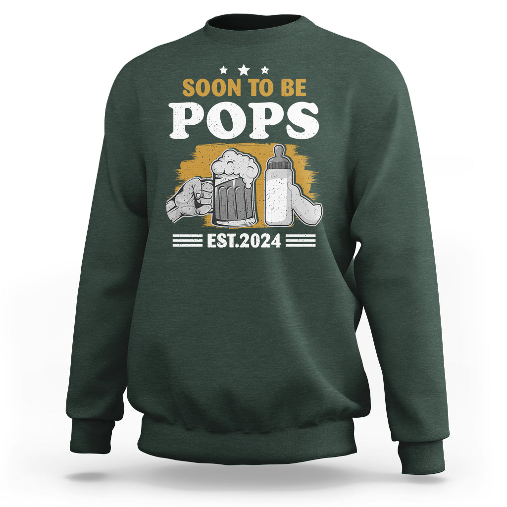 Soon to be Pops 2024 New Daddy Announcement Sweatshirt - Wonder Print Shop