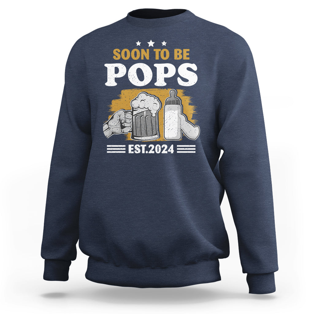 Soon to be Pops 2024 New Daddy Announcement Sweatshirt - Wonder Print Shop