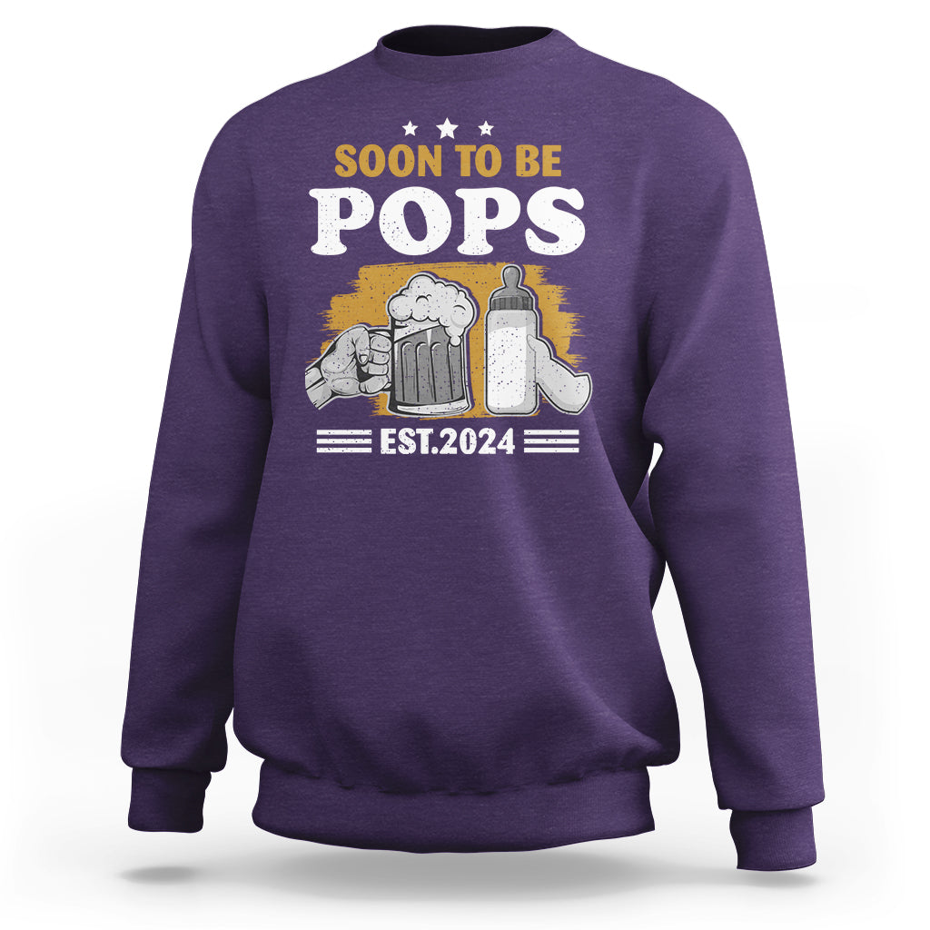 Soon to be Pops 2024 New Daddy Announcement Sweatshirt - Wonder Print Shop