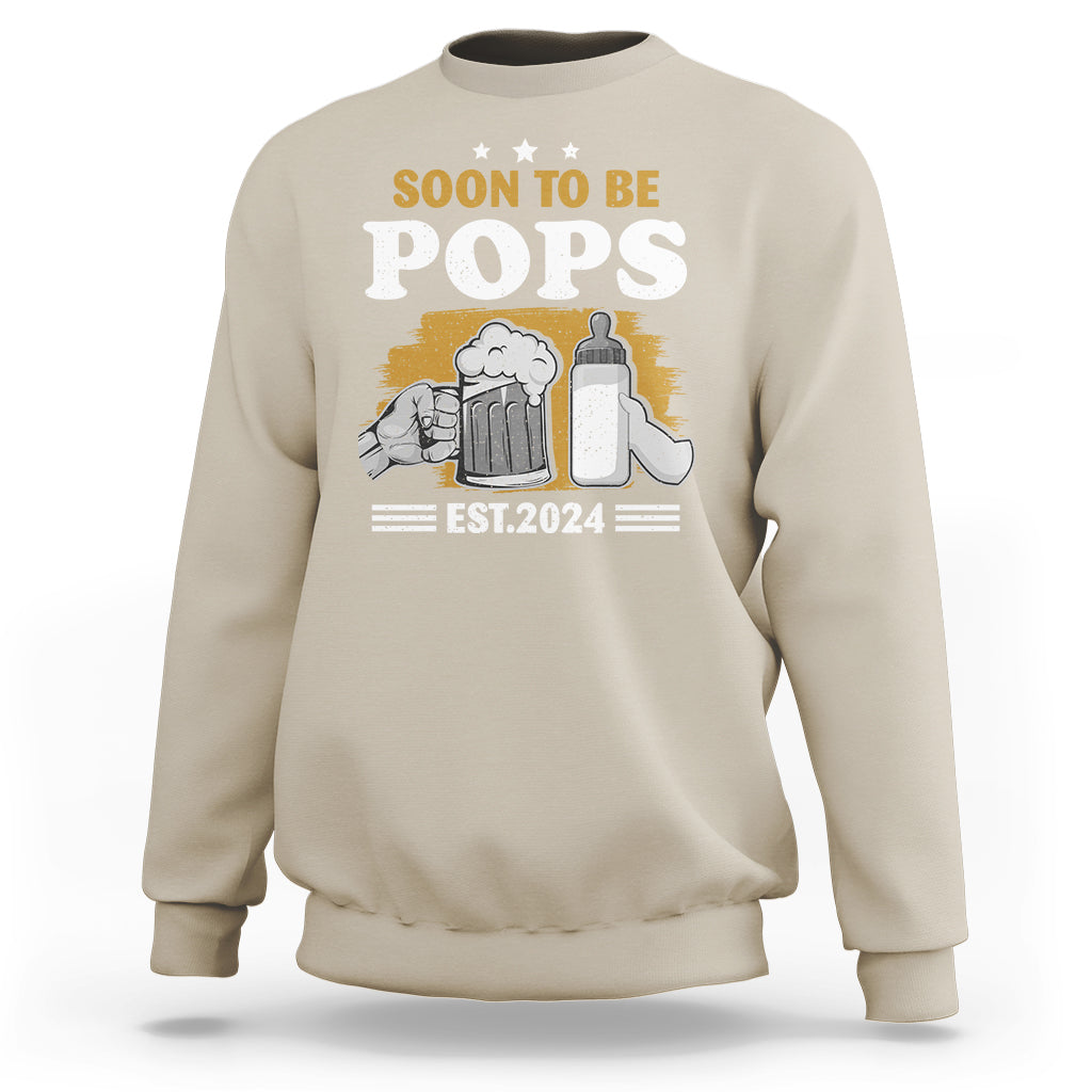 Soon to be Pops 2024 New Daddy Announcement Sweatshirt - Wonder Print Shop