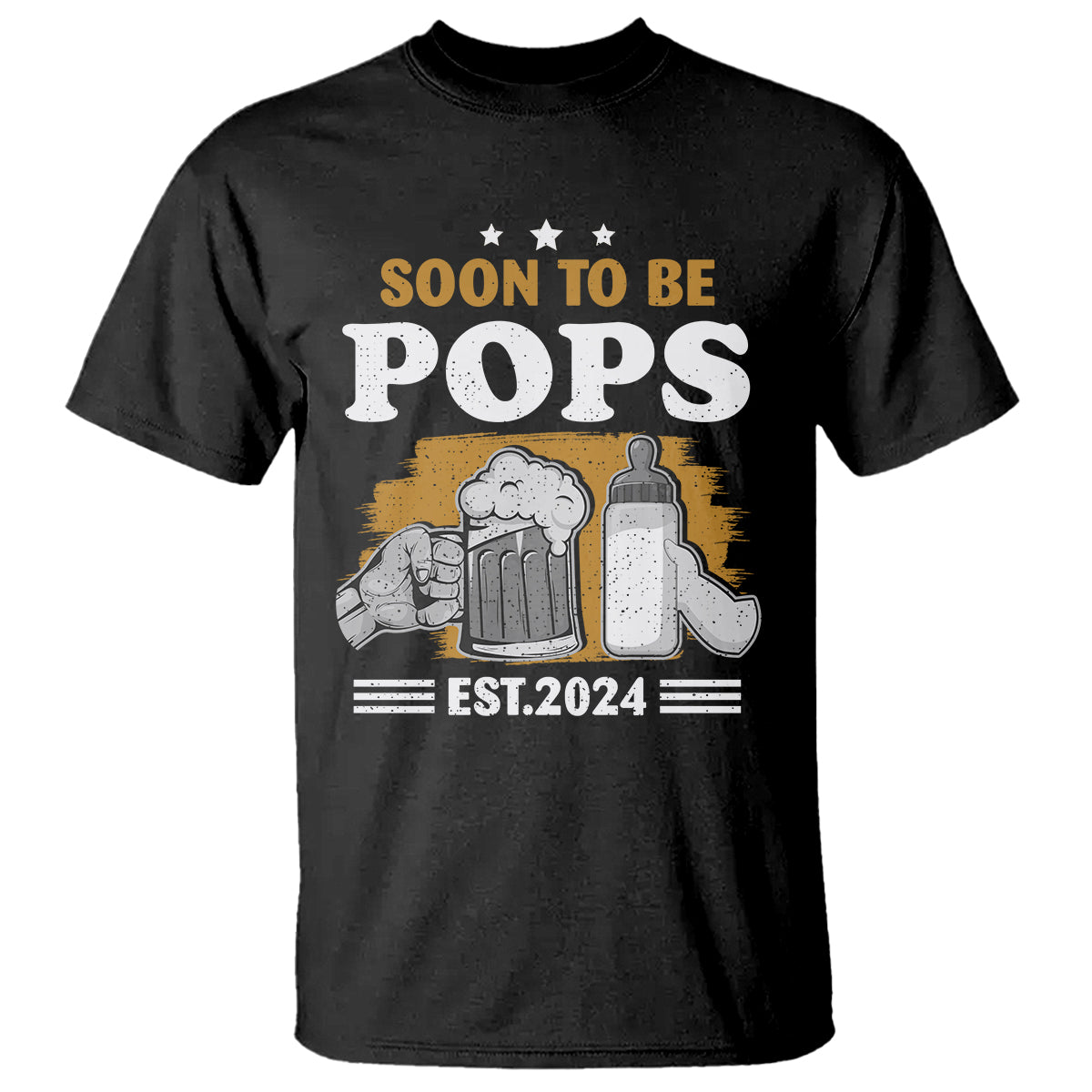 Soon to be Pops 2024 New Daddy Announcement T Shirt - Wonder Print Shop
