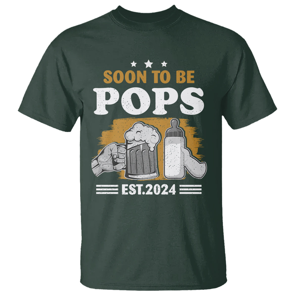 Soon to be Pops 2024 New Daddy Announcement T Shirt - Wonder Print Shop