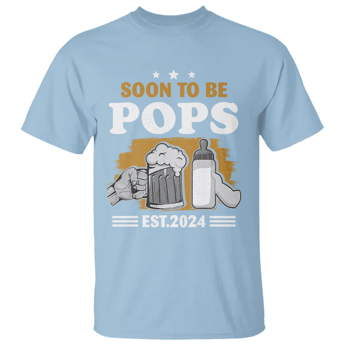 Soon to be Pops 2024 New Daddy Announcement T Shirt - Wonder Print Shop