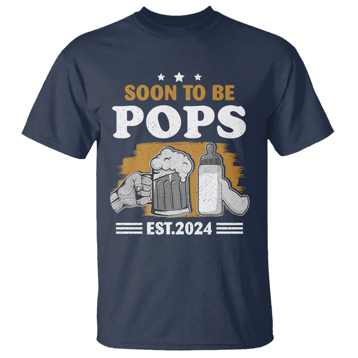 Soon to be Pops 2024 New Daddy Announcement T Shirt - Wonder Print Shop