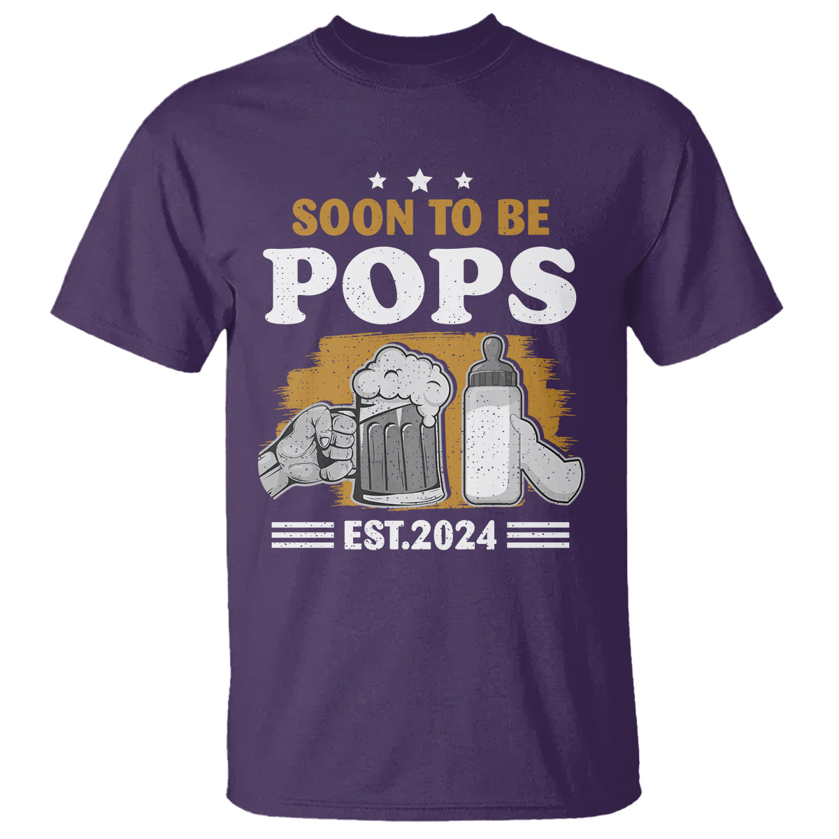 Soon to be Pops 2024 New Daddy Announcement T Shirt - Wonder Print Shop