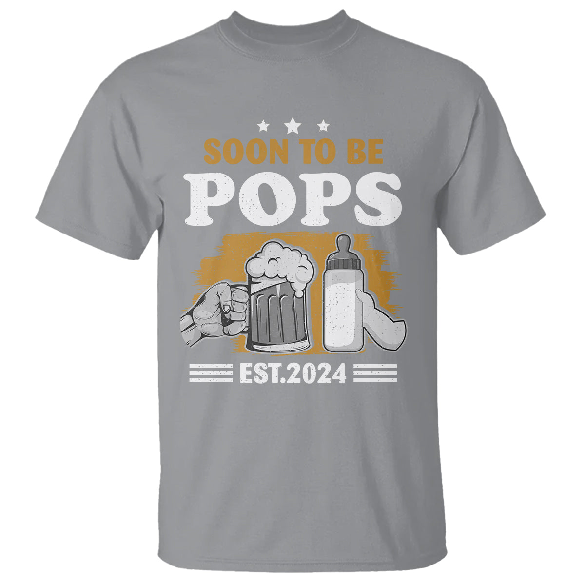 Soon to be Pops 2024 New Daddy Announcement T Shirt - Wonder Print Shop