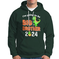 I'm Going To Be Big Brother 2024 Dinosaur Bro Baby Hoodie - Wonder Print Shop