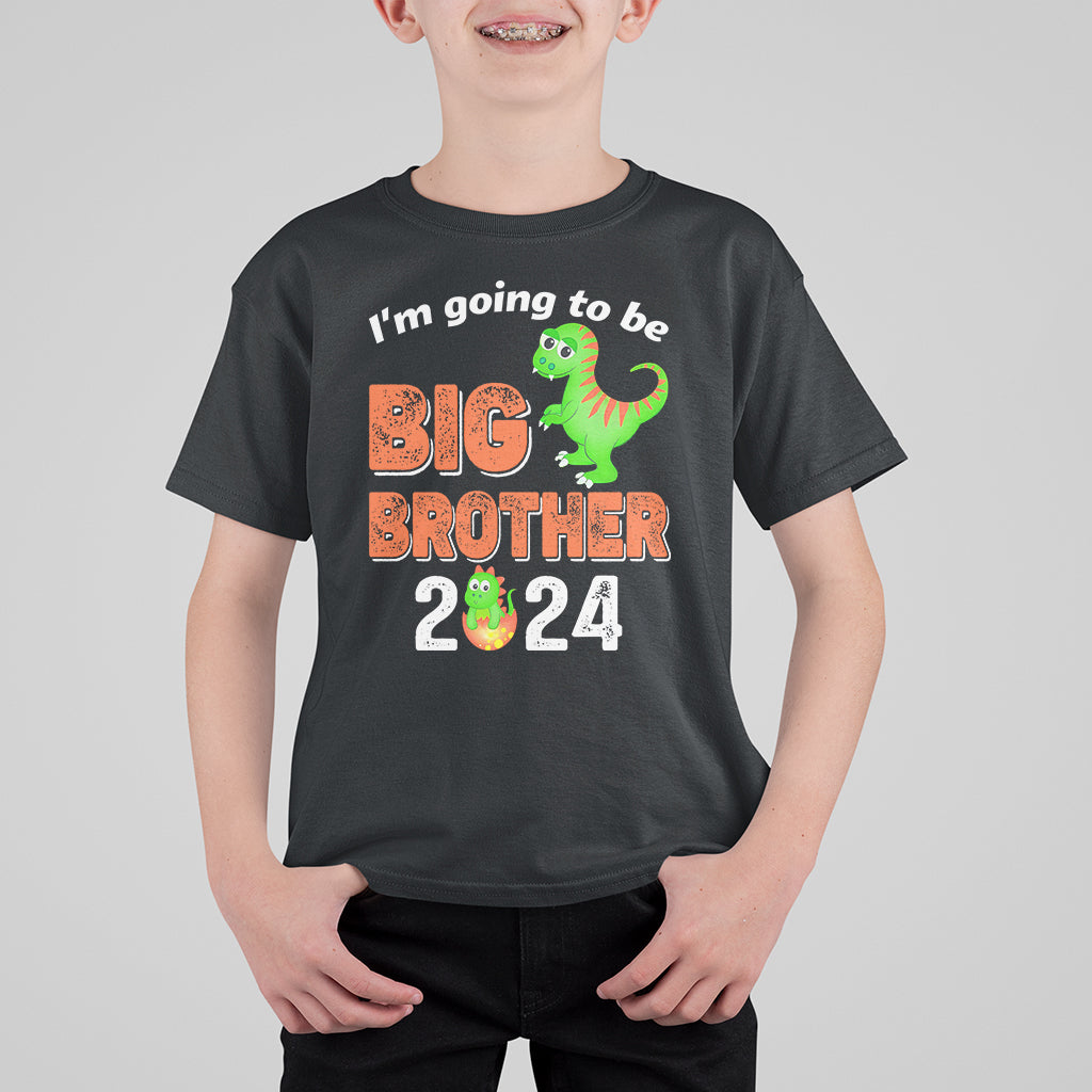 I'm Going To Be Big Brother 2024 Dinosaur Bro Baby T Shirt For Kid - Wonder Print Shop