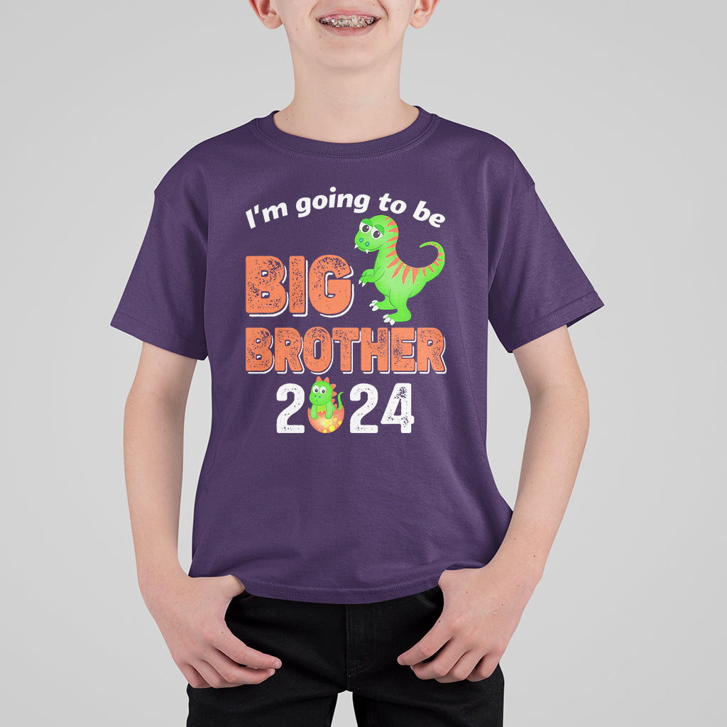 I'm Going To Be Big Brother 2024 Dinosaur Bro Baby T Shirt For Kid - Wonder Print Shop