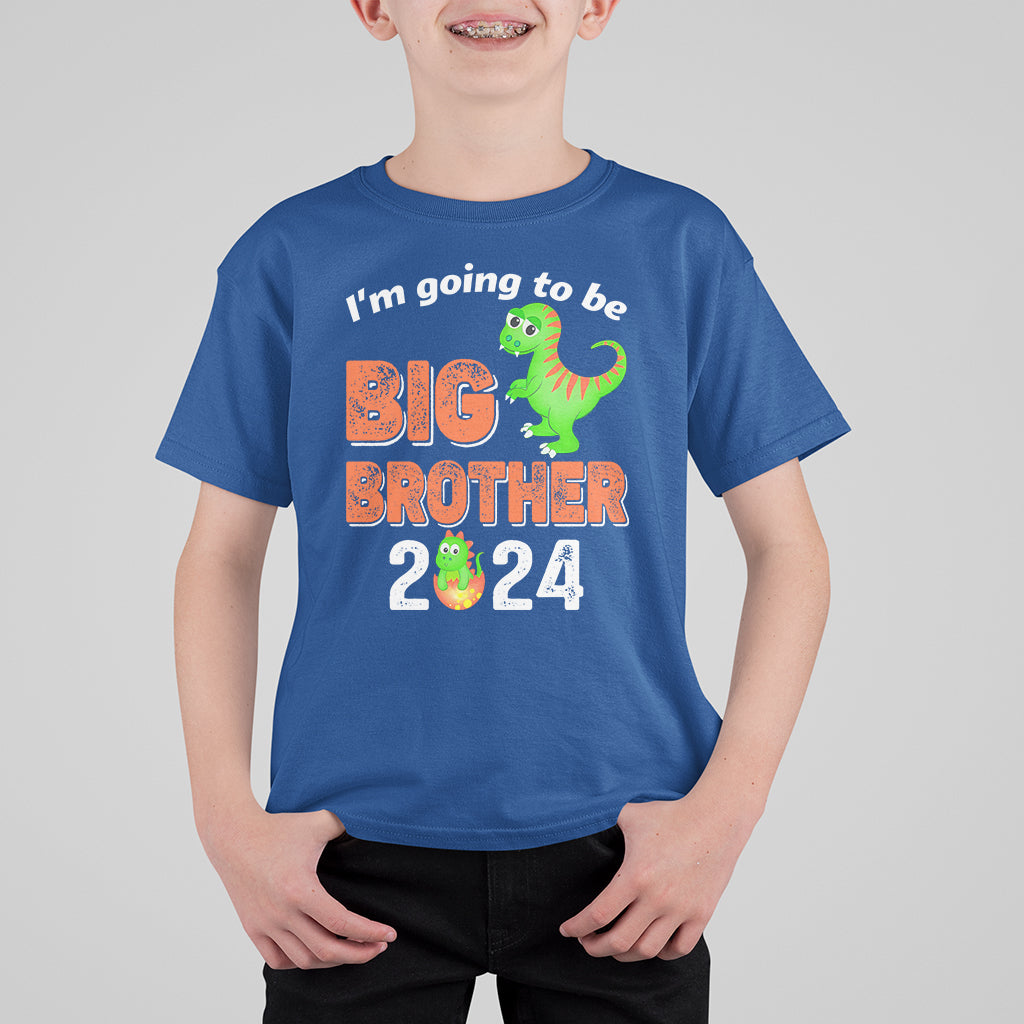 I'm Going To Be Big Brother 2024 Dinosaur Bro Baby T Shirt For Kid - Wonder Print Shop