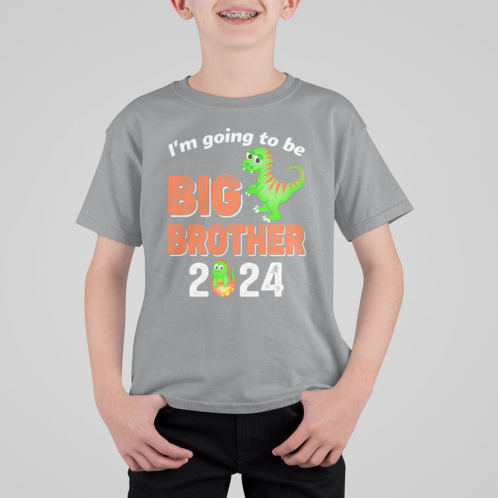 I'm Going To Be Big Brother 2024 Dinosaur Bro Baby T Shirt For Kid - Wonder Print Shop