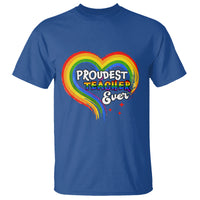 LGBT History Month T Shirt Proudest Teacher Ever Teaching Proud Rainbow - Wonder Print Shop