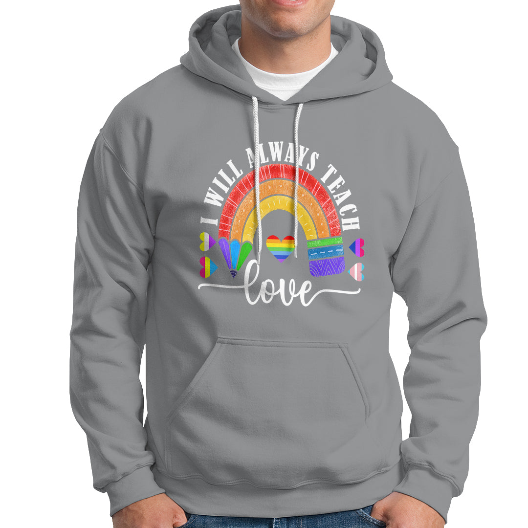 LGBT History Month Hoodie Proudest Teacher Ever Teaching Proud Rainbow - Wonder Print Shop