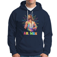 Ah Men Funny LGBT Gay Pride Jesus Rainbow Flag Christian Hoodie - Wonder Print Shop