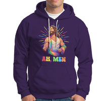 Ah Men Funny LGBT Gay Pride Jesus Rainbow Flag Christian Hoodie - Wonder Print Shop